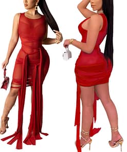 Ribbons Mesh See Through Bodycon Party Dresses Summer Women Sexy Clubwear Mini Dress Solid Sleeveless Female Outfits Vestidos BEST BODYCON DRESSES color: C|D|E|F|G|H|I|J|K|L1|N|O|P|Q|R|S1|T|U