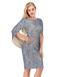 Sexy Elegant office Sequin Dress Women Summer vintage Club Mini Evening Party Bodycon Dress casual woman dresses vestidos 2021 BEST BODYCON DRESSES color: Blue