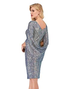 Sexy Elegant office Sequin Dress Women Summer vintage Club Mini Evening Party Bodycon Dress casual woman dresses vestidos 2021 BEST BODYCON DRESSES color: Blue