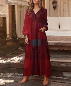 Bohemian Shirt Dress Women’s Maxi Sundress ZANZEA 2021 Spring Elegant Casual V Neck Ruflle Vestido Female Long Sleeve Tunic Robe NEON COLOR DRESSES color: A Beige|A Black|A Wine Red|B Blue|B Wine Red|B Yellow|C Black|C White|C Yellow