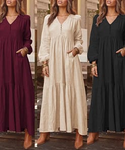 Bohemian Shirt Dress Women’s Maxi Sundress ZANZEA 2021 Spring Elegant Casual V Neck Ruflle Vestido Female Long Sleeve Tunic Robe NEON COLOR DRESSES color: A Beige|A Black|A Wine Red|B Blue|B Wine Red|B Yellow|C Black|C White|C Yellow