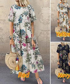 ZANZEA Fashion Summer Maxi Dress Women’s Printed Sundress Casual Short Sleeve Vestidos Female High Waist Robe Femme NEON COLOR DRESSES color: A1 Beige CottonRayon|A1 Gray CottonRayon|A2 Beige Rayon|A2 Black Rayon|A2 Red Rayon|A3 Coffee Cotton|A3 Green Cotton|A3 Red Cotton|A4 Cotton Navy|A4 Cotton Red|A4 Cotton Yellow|A5 Blue Cotton Rayon|A5 Red Cotton Rayon|A5 Yello CottonRayon|A6 Green RayonCotton|A6 Grey RayonCotton|A6 Red RayonCotton|B Beige Cotton|B White Cotton|C Blue Cotton|C Green Cotton|C Pink Cotton
