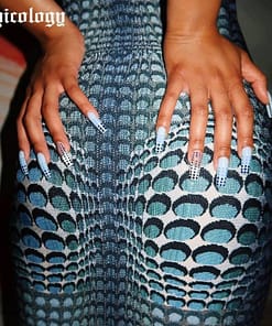Chicology 2021 Women Summer Dress Snake Tie Dye 3D Print Sleeveless Midi Round Neck Y2K Bodycon Elegant Dresses BLUE SNAKESKIN DRESSES color: Blue