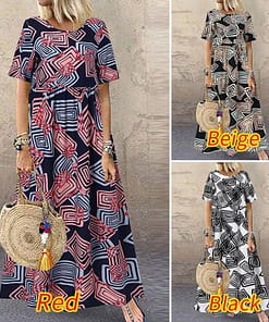 ZANZEA Fashion Summer Maxi Dress Women’s Printed Sundress Casual Short Sleeve Vestidos Female High Waist Robe Femme PLUS SIZE BOHO MAXI DRESSES color: A1 Beige CottonRayon|A1 Gray CottonRayon|A2 Beige Rayon|A2 Black Rayon|A2 Red Rayon|A3 Coffee Cotton|A3 Green Cotton|A3 Red Cotton|A4 Cotton Navy|A4 Cotton Red|A4 Cotton Yellow|A5 Blue Cotton Rayon|A5 Red Cotton Rayon|A5 Yello CottonRayon|A6 Green RayonCotton|A6 Grey RayonCotton|A6 Red RayonCotton|B Beige Cotton|B White Cotton|C Blue Cotton|C Green Cotton|C Pink Cotton