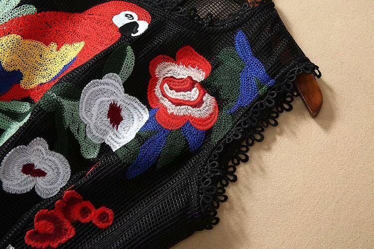 Best Bodycon Mermaid Ruffles Embroidery Dress BEST BODYCON DRESSES color: Multi