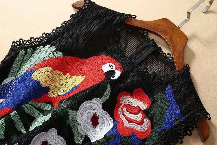 Best Bodycon Mermaid Ruffles Embroidery Dress BEST BODYCON DRESSES color: Multi