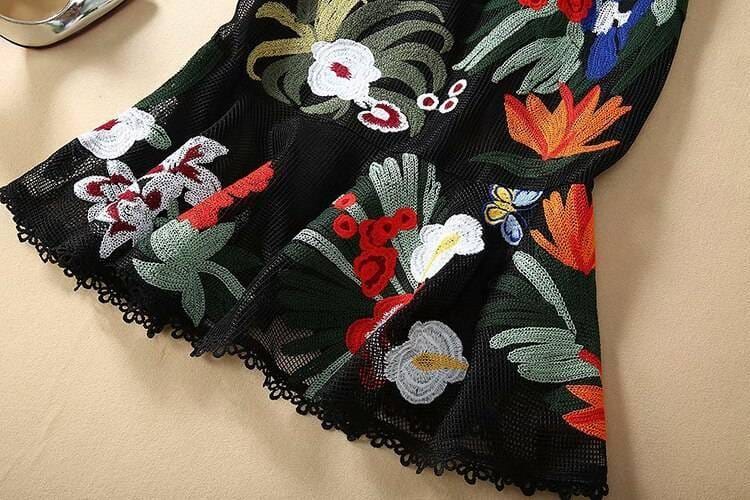 Best Bodycon Mermaid Ruffles Embroidery Dress BEST BODYCON DRESSES color: Multi