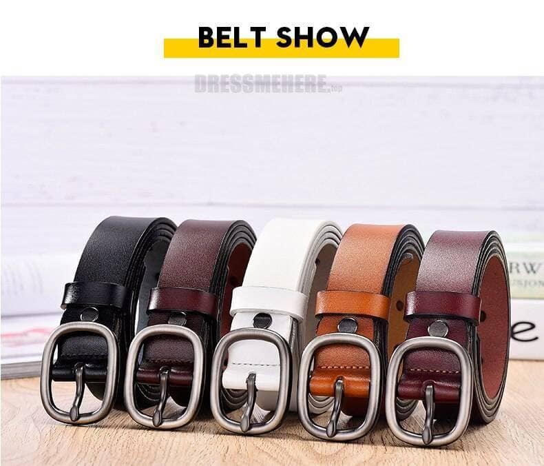 Women Genuine Leather Pin Buckles Vintage Belt GIFTS color: Black|black-coffee|black-orange|coffee|Orange|redbrown|White