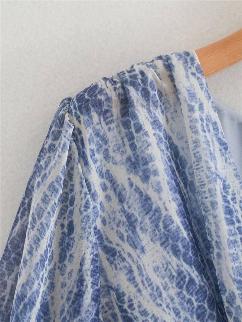 snakeskin print ruffle dress lantern sleeve v neck sexy dresses spring autumn sukienka letnia za 2020 women vestido de mujer NEON COLOR DRESSES color: Blue|Brown|Pink