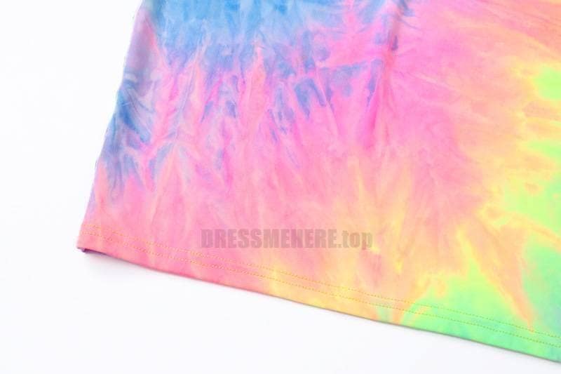 Neon Color Tye Dye Rainbow Sexy Dress NEON COLOR DRESSES color: Blue|Orange|see chart