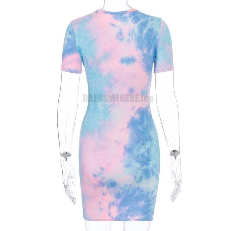 Neon Color Tye Dye Rainbow Sexy Dress NEON COLOR DRESSES color: Blue|Orange|see chart