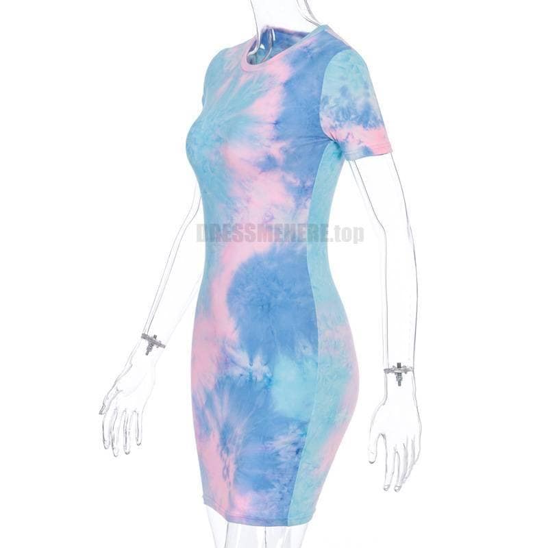 Neon Color Tye Dye Rainbow Sexy Dress NEON COLOR DRESSES color: Blue|Orange|see chart