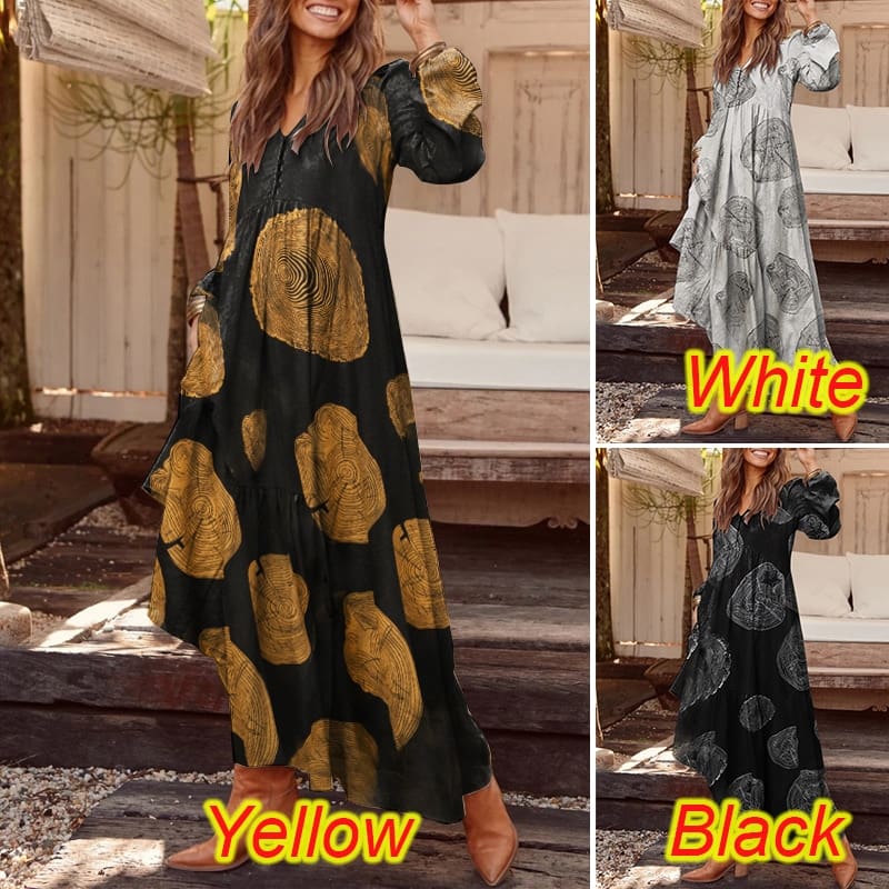 Bohemian Shirt Dress Women’s Maxi Sundress ZANZEA 2021 Spring Elegant Casual V Neck Ruflle Vestido Female Long Sleeve Tunic Robe NEON COLOR DRESSES color: A Beige|A Black|A Wine Red|B Blue|B Wine Red|B Yellow|C Black|C White|C Yellow