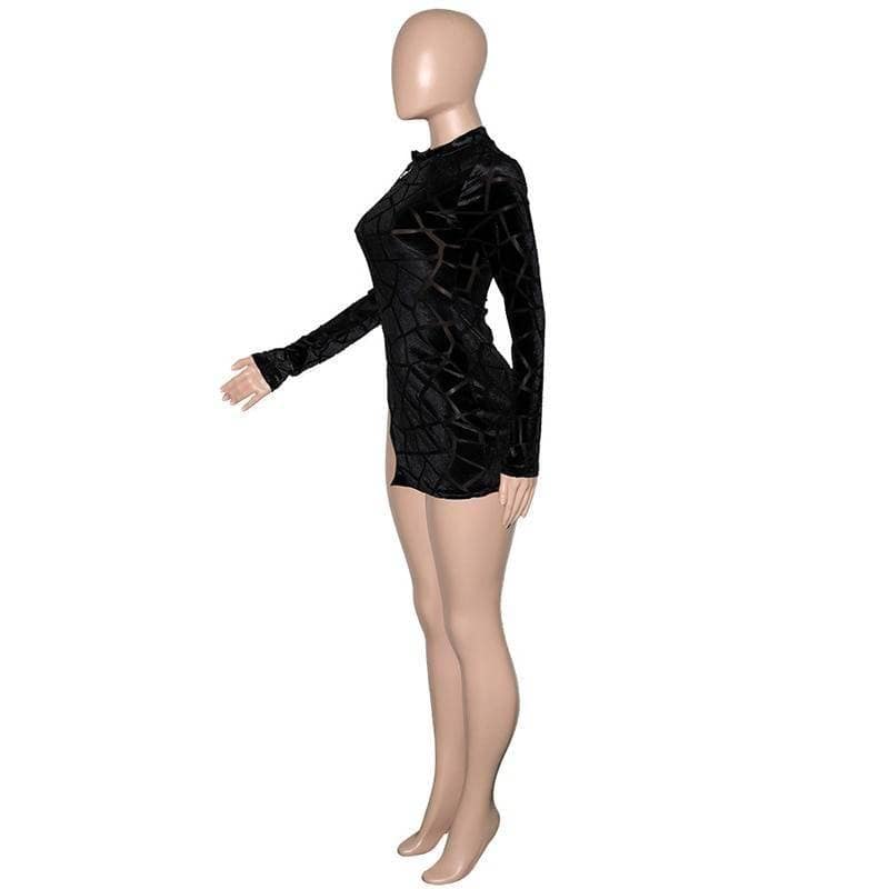 Beyprern New Chic Zipped Mini Dress(Royal Blue) Womens Long Sleeve Side Slit Skinny Velvet Short Party Dress Birthday Outfits LONG SLEEVE ZIP UP DRESSES color: Black|Blue|Pink